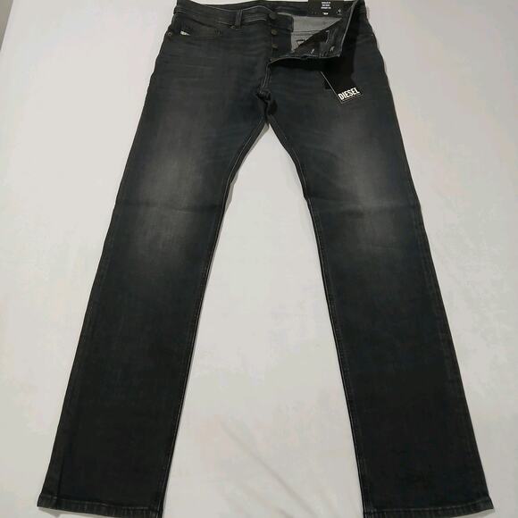 DIESEL Jeans Mens 34x32 Safado Straight Black NWT RM063 Button Fly